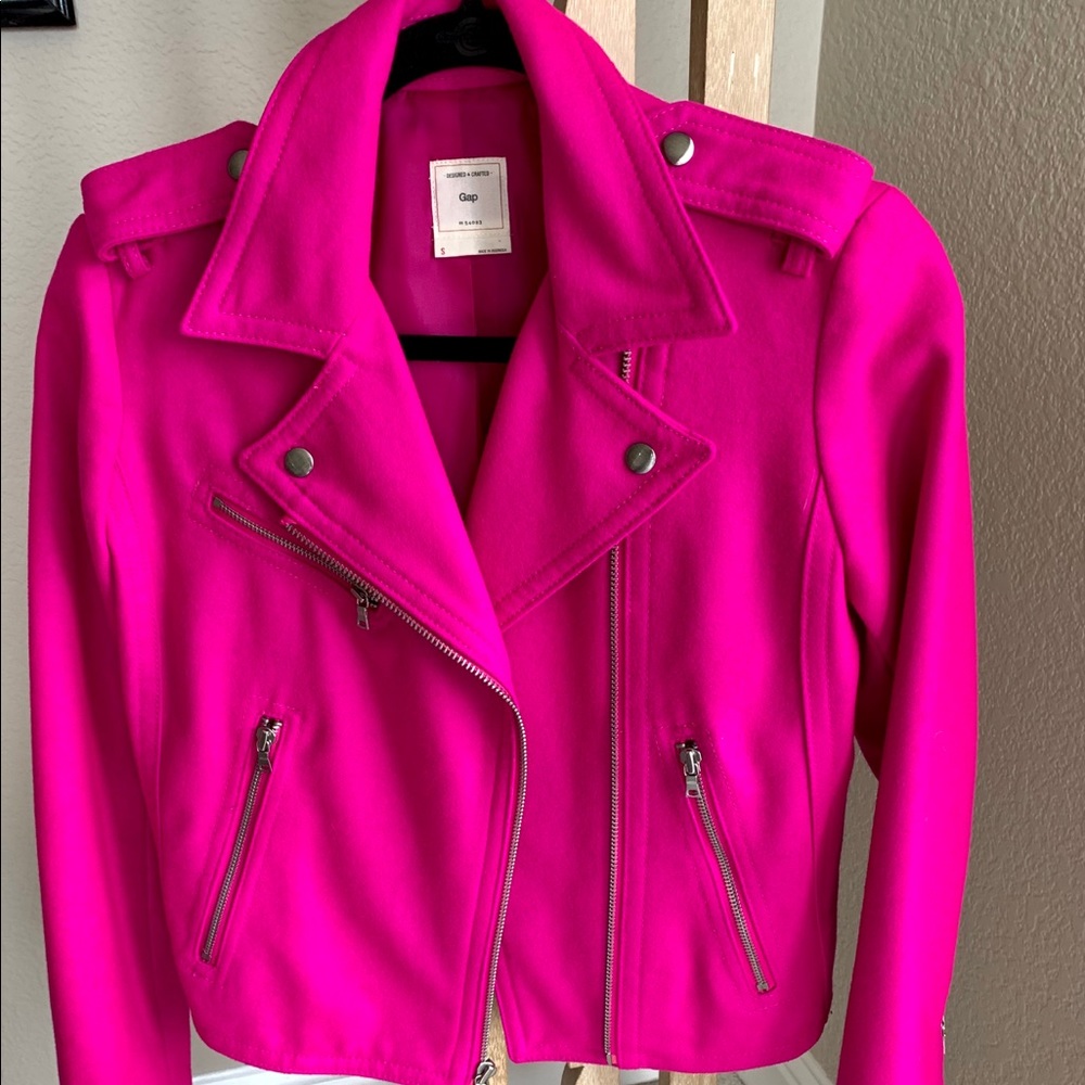 Rare and hard to find! Gap hot pink moto jacket.